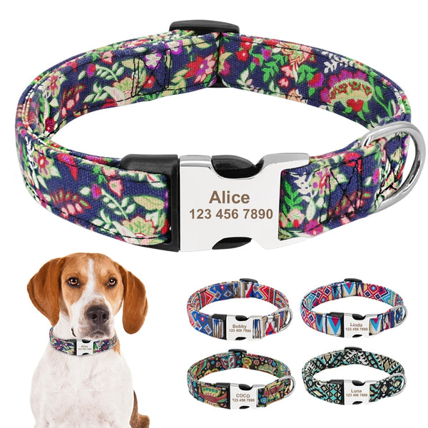 Nylon Print Adjustable Dog CollaR