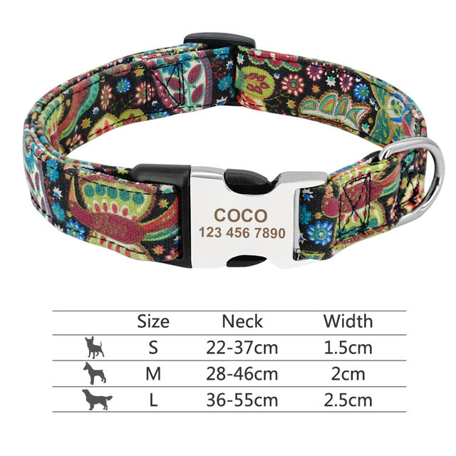 Nylon Print Adjustable Dog CollaR