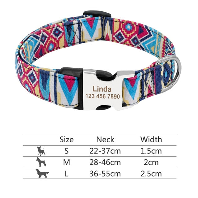 Nylon Print Adjustable Dog CollaR