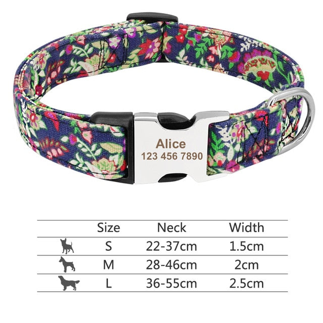 Nylon Print Adjustable Dog CollaR