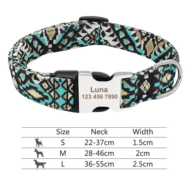 Nylon Print Adjustable Dog CollaR