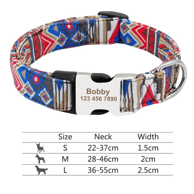 Nylon Print Adjustable Dog CollaR