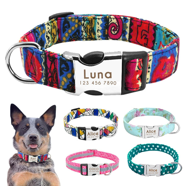 Nameplate Reflective pet collar