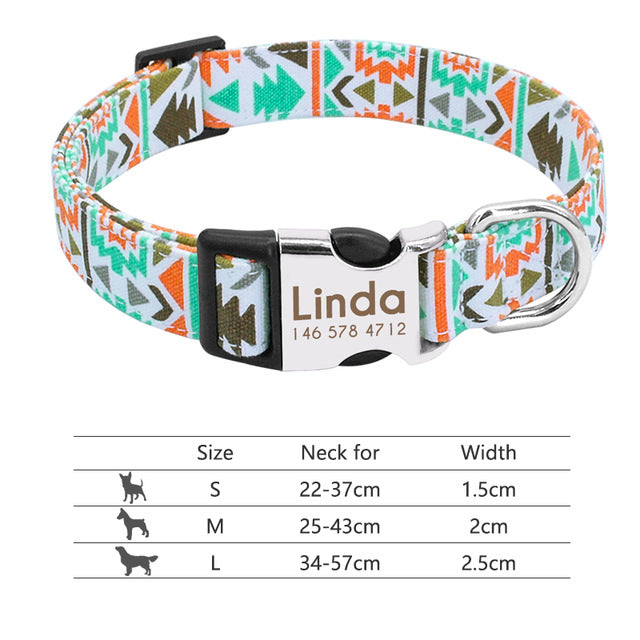 Nameplate Reflective pet collar