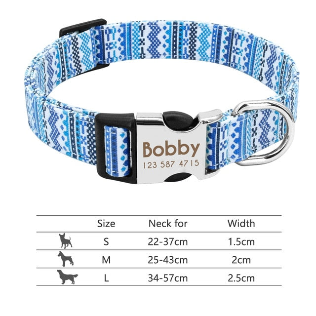 Nameplate Reflective pet collar