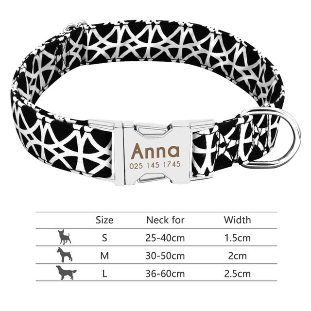 Nameplate Reflective pet collar