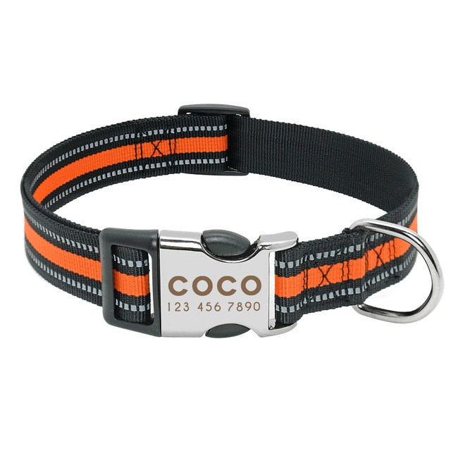 Nameplate Reflective pet collar