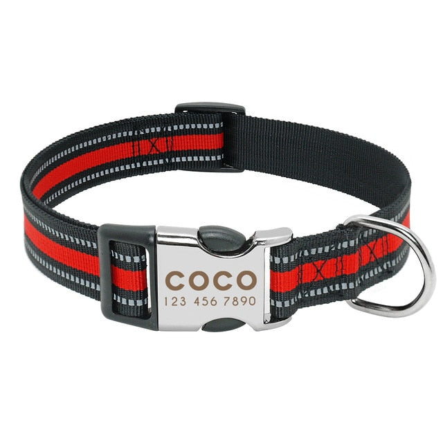 Nameplate Reflective pet collar