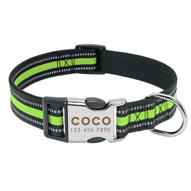 Nameplate Reflective pet collar