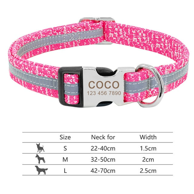 Nameplate Reflective pet collar