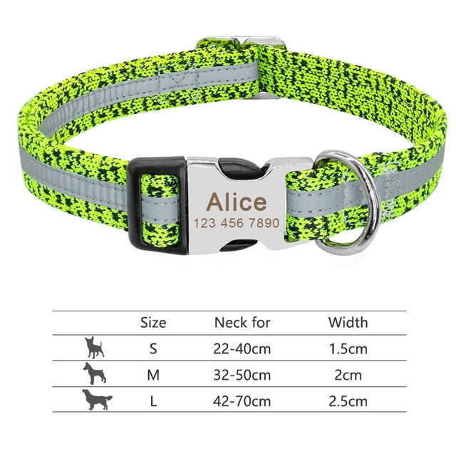 Nameplate Reflective pet collar