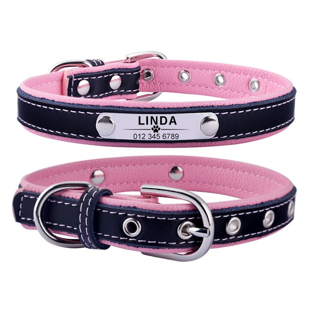 Personalized Leather Puppy Collar